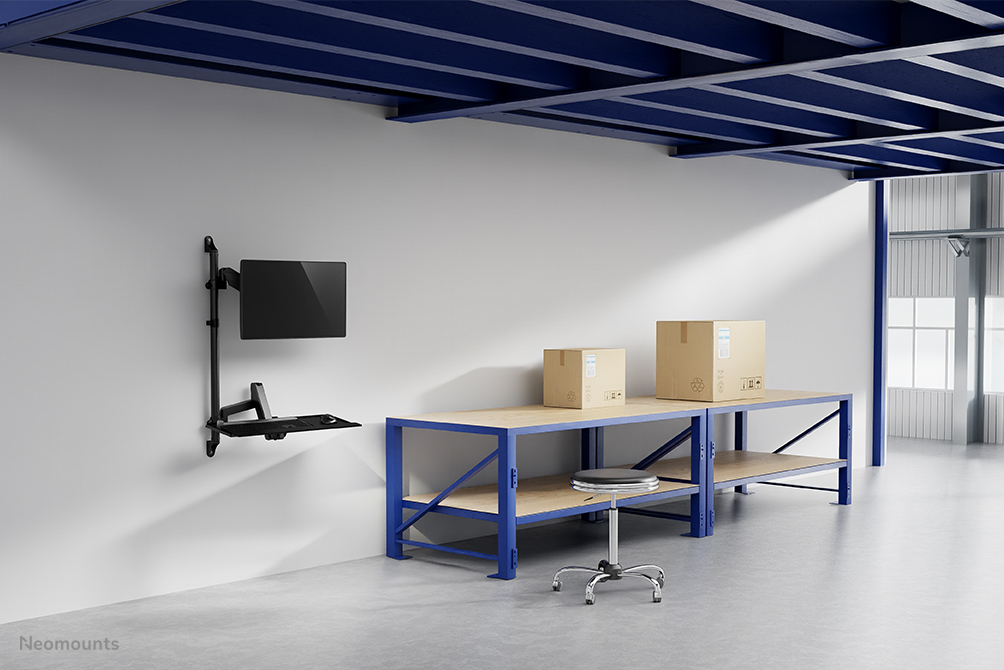 Neomounts WL90-325BL1 Station de travail assis-debout - mural - 17-32" - ressort à gaz